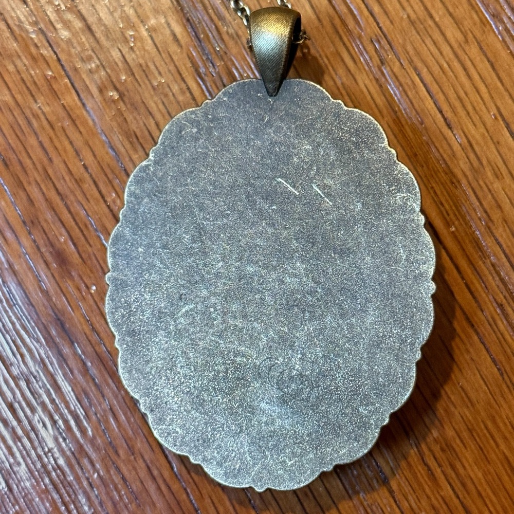 Hand-Embroidered Floral Pendant Necklace - Picture 4 of 6